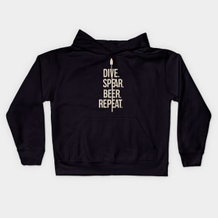 "Dive, Spear, Beer, Repeat" Spearfishing Kids Hoodie